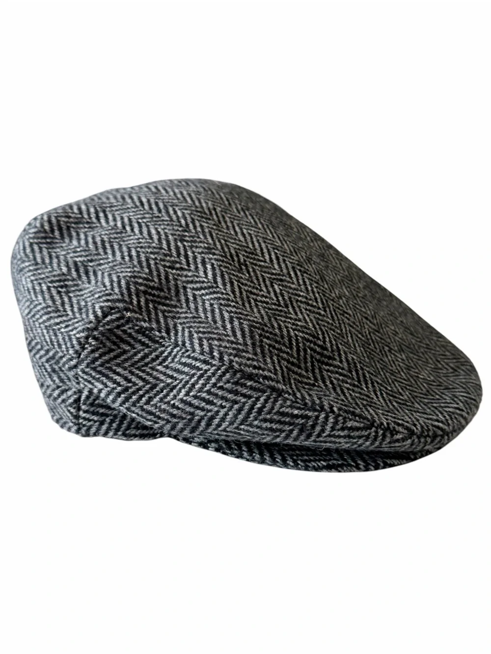Dorfman Pacific Men’s Classic Herringbone Ivy Cap XL Wool Blend Gray White